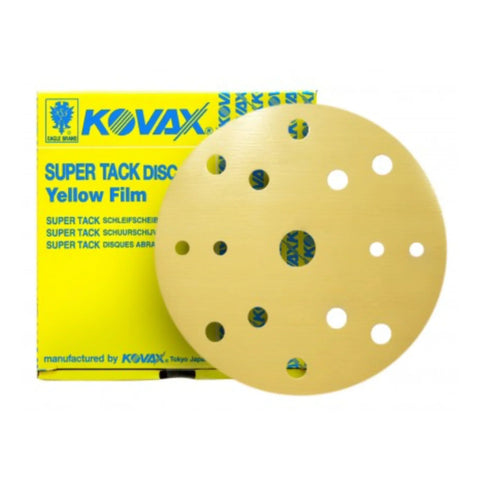 Kovax Yellow Film Super Tack Disc 15 Hole 150mm (Box of 50) P1200