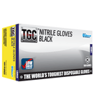 TGC Black Nitrile Disposable Gloves box of 100