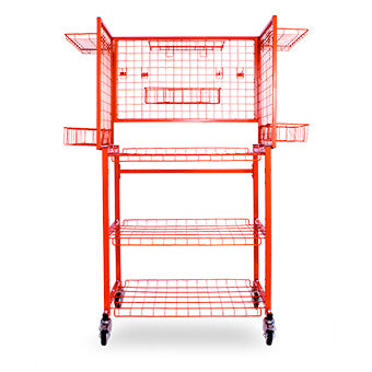 Multi Level Parts Storage Cart with Adjustable Shelves