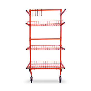 Velocity Multi Level Parts Storage Cart with 6 Hooks